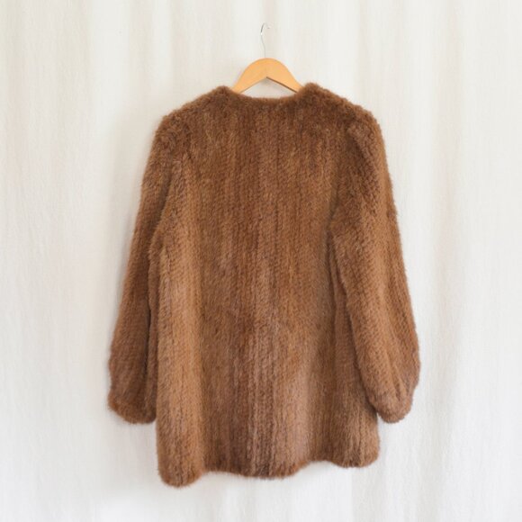 firelady fur "Moon Serenade" mink woven fur coat mid-length new with tags large - Picture 3 of 5